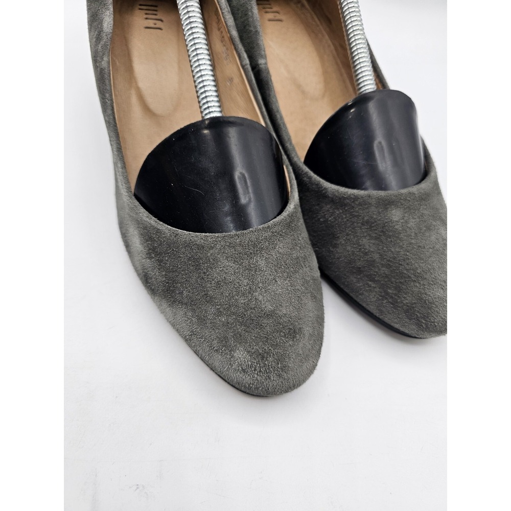 J Jill Women Liana Pumps Size 8 Gray Suede Block Heel Round Toe Academia Classic - Picture 2 of 13